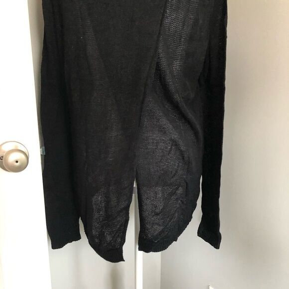 14th & Union Black Cardigan w/ Split Back - Picture 6 of 7